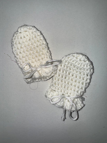 Baby hat, booties, mitten set